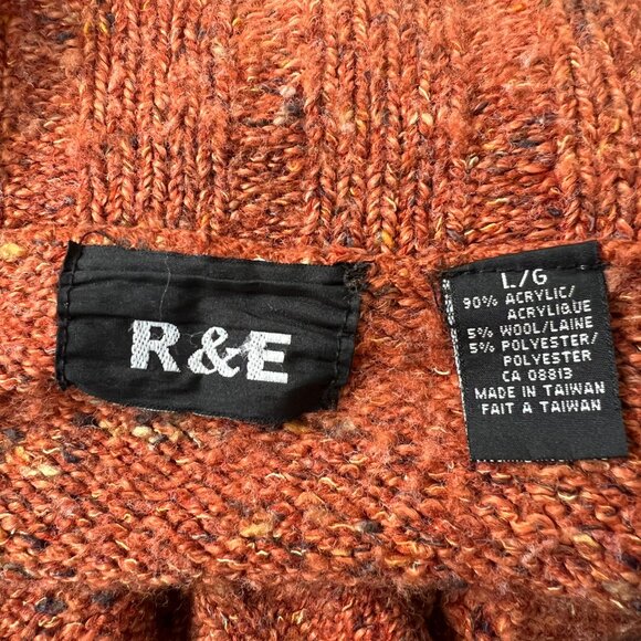 Vintage Cable Knit Wool Blend Cardigan Sweater Oversized Rustic Fall Winter Cozy - Picture 7 of 10